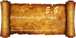 Ehrenstein Györgyi névjegykártya